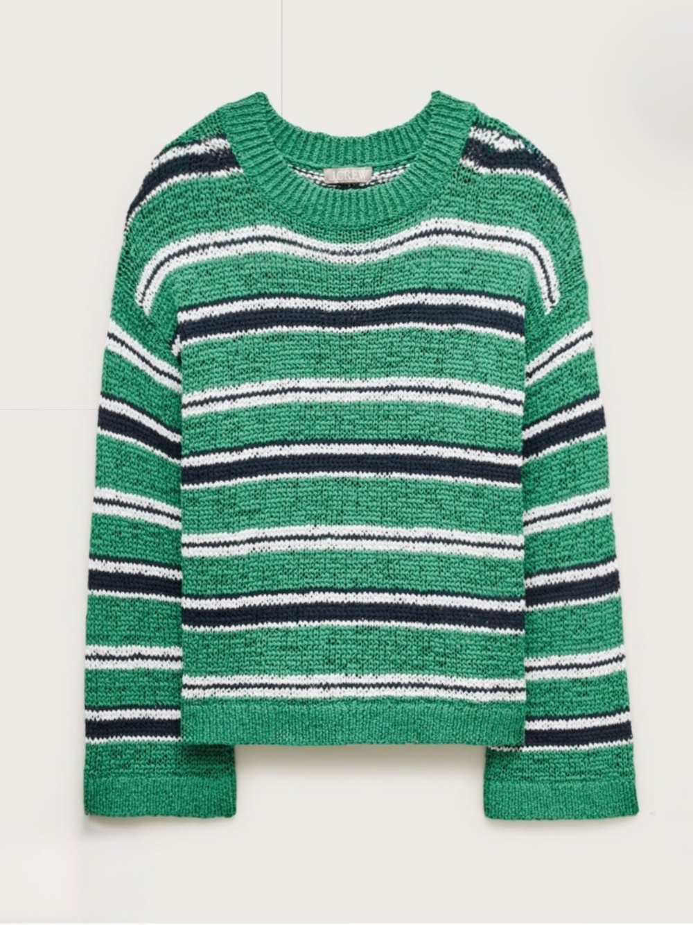J. Crew Montauk Pullover Multicolor Stripe Sweater - Size Large NEW